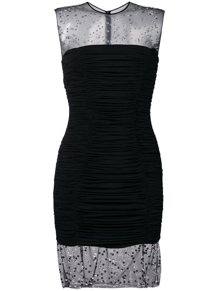 Balmain Rhinestone Embellished Mini Dress - Black