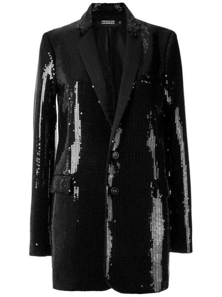 Reinaldo Lourenço - Sequin Blazer - Women - Viscose - 46, Black, Viscose