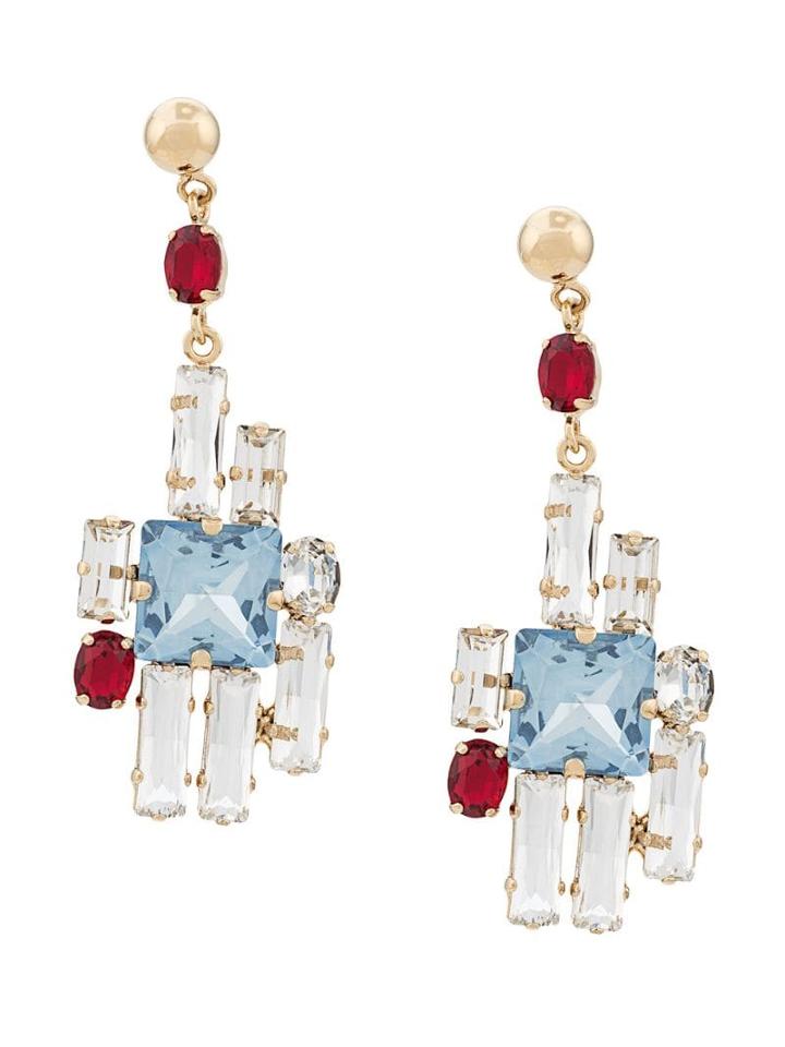 Erdem Graphic Drop Earrings - Gold