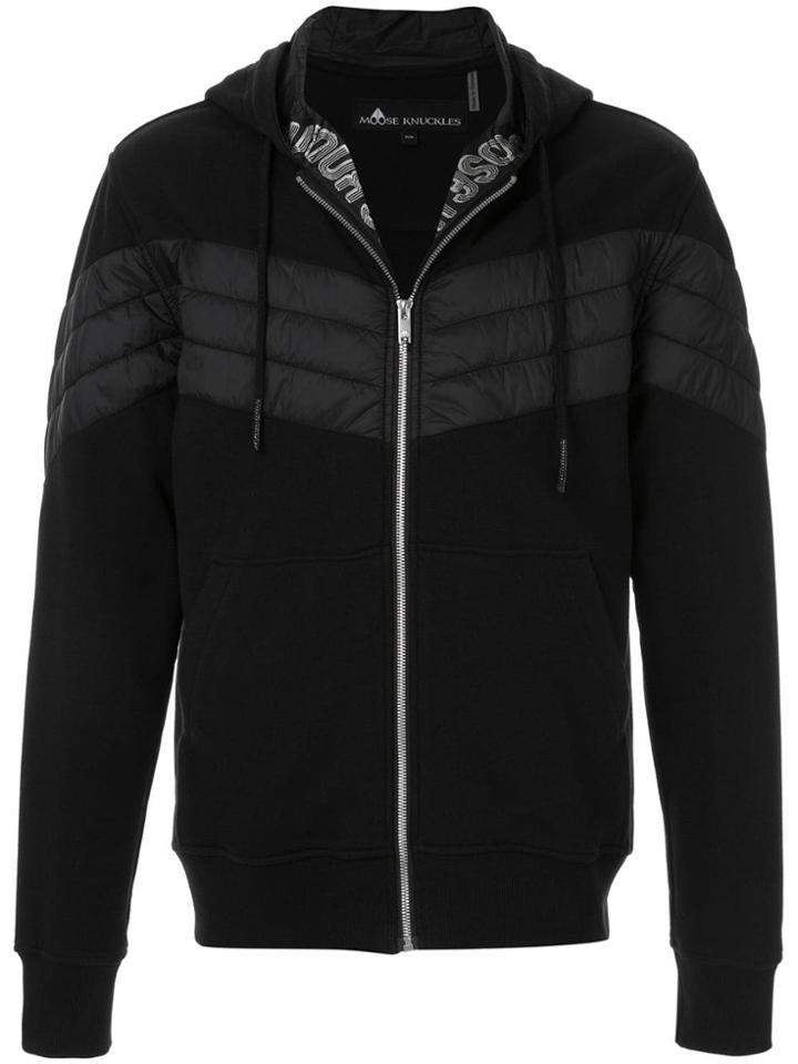 Moose Knuckles Padded Chevron Detail Jacket - Black