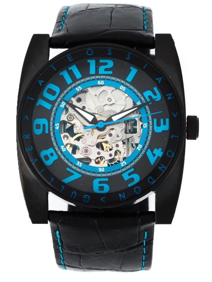 Tateossian 'gulliver Skeleton Sport' Watch, Men's, Black