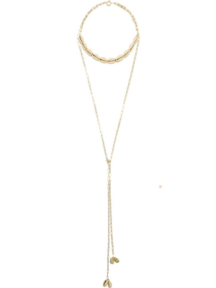 Isabel Marant Gold-tone And Cream Shell Choker Necklace - Neutrals