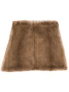 Max Mara Mink And Wool Slip-on Wrap - Brown