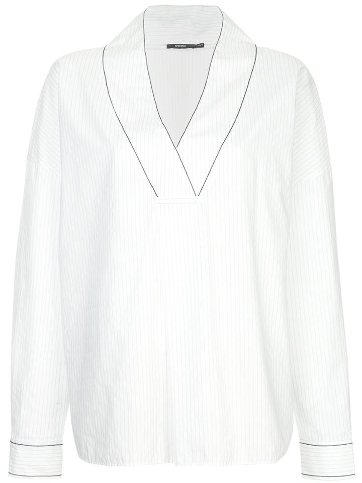 Bassike V-neck Blouse - White