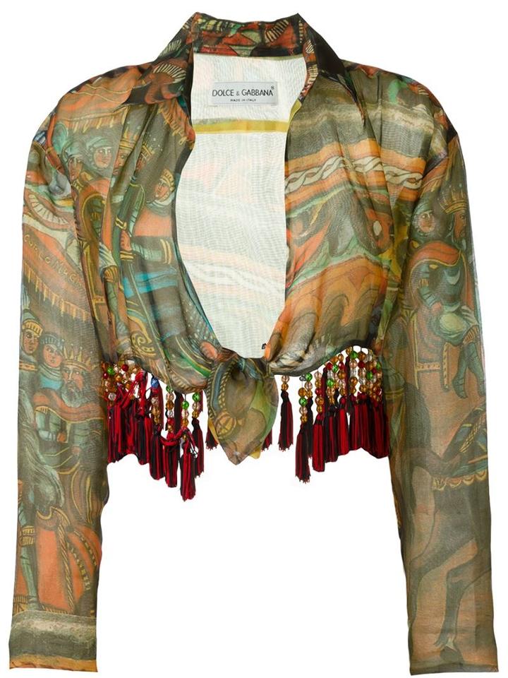 Dolce & Gabbana Vintage Printed Cropped Blouse