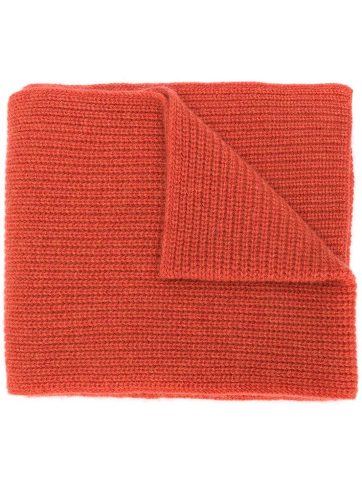 N.peal Ribbed Knitted Scarf - Yellow