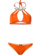 Moeva Sharon Halter Bikini, Women's, Size: M, Yellow/orange, Polyamide/spandex/elastane