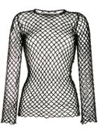 Comme Des Garçons Sheer Net Knitted Top - Black