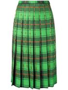 Marco De Vincenzo Pleated Check Skirt - Green