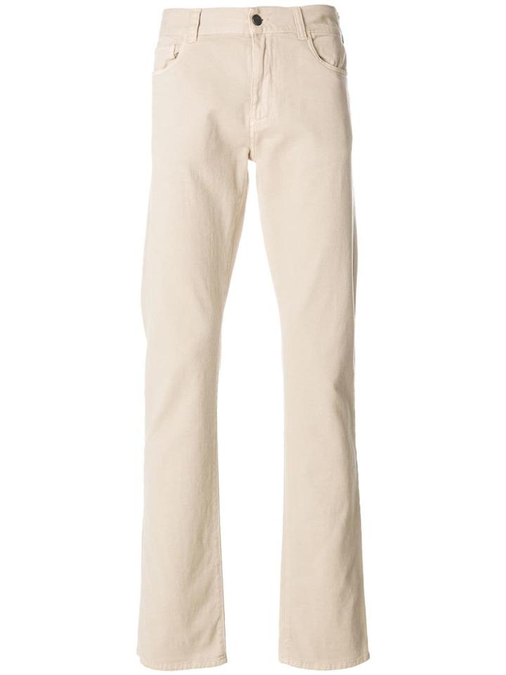 Canali Straight Leg Trousers - Neutrals