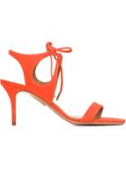 Aquazzura Colette Sandals, Women's, Size: 37, Yellow/orange, Suede/leather