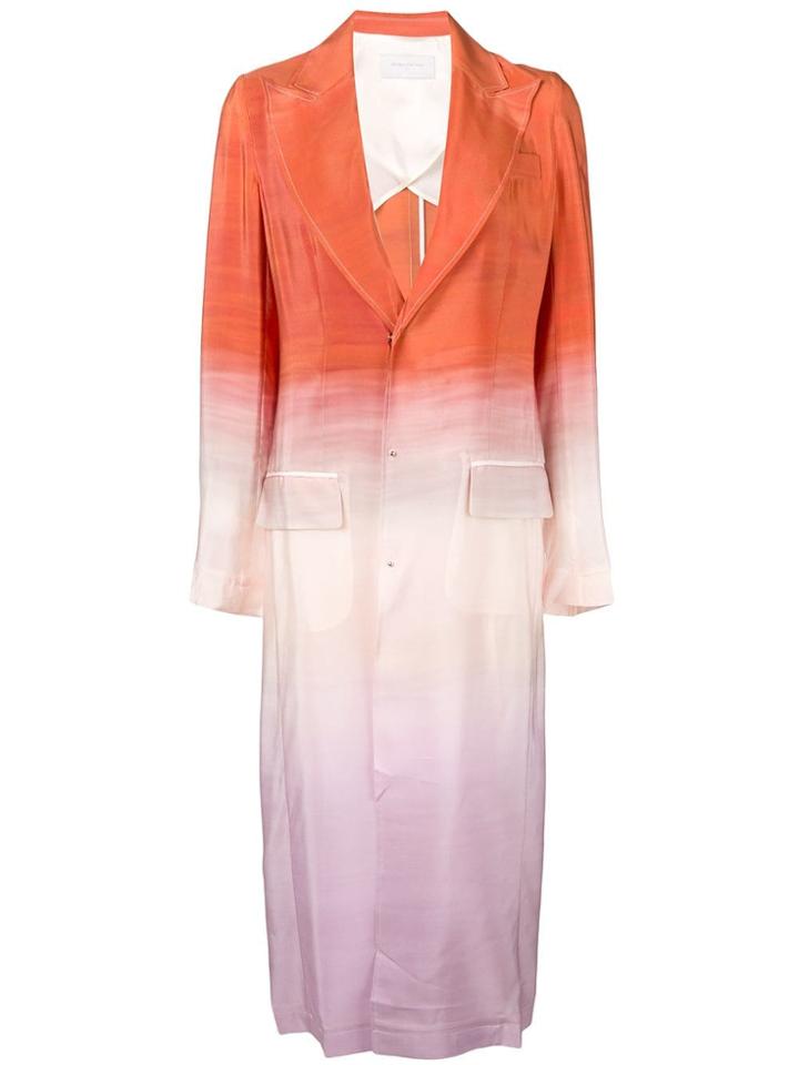 Esteban Cortazar Gradient Effect Single Breasted Coat - Orange
