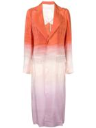 Esteban Cortazar Gradient Effect Single Breasted Coat - Orange