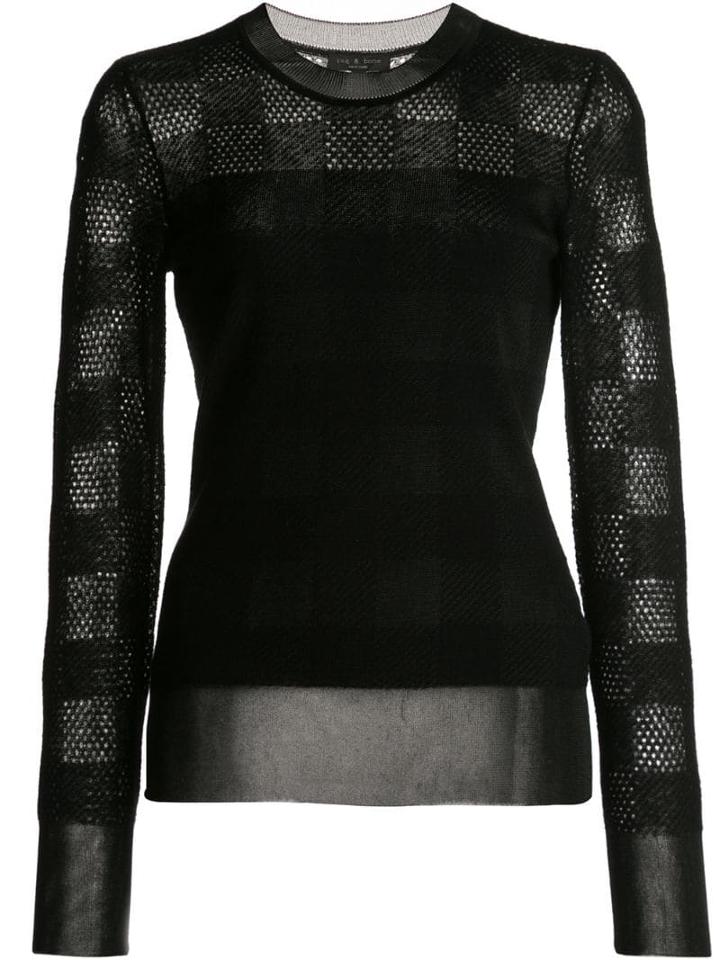 Rag & Bone Knit Check Sweater - Black