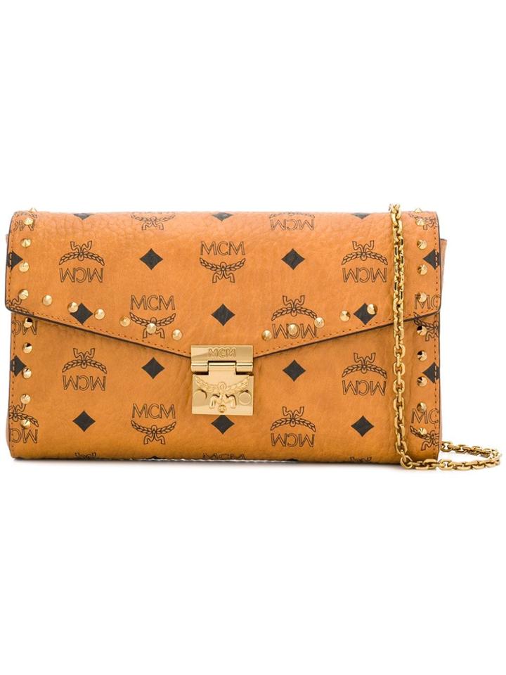 Mcm All-over Logo Crossbody Bag - Brown