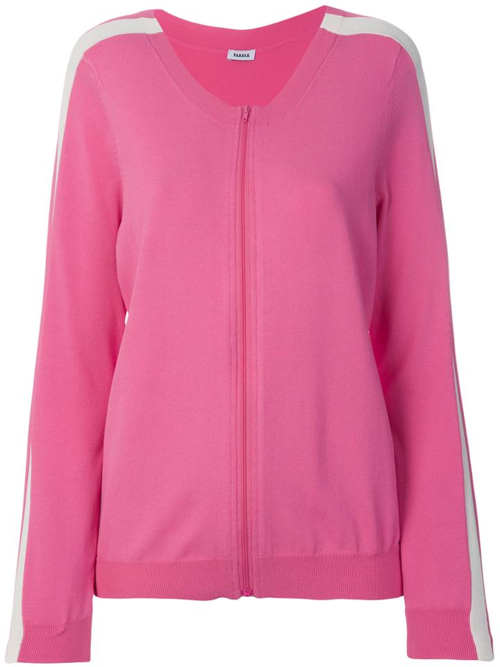 P.a.r.o.s.h. Side Stripe Cardigan - Pink & Purple