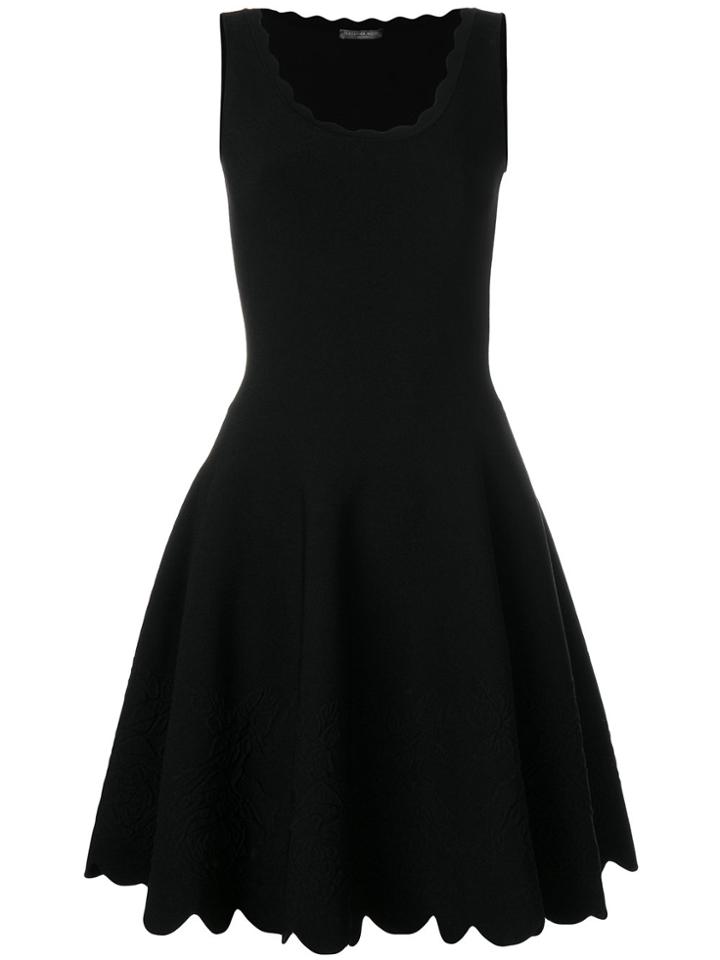 Alexander Mcqueen Scalloped Trim Dress - Black