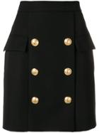 Balmain Button-embellished Skirt - Black