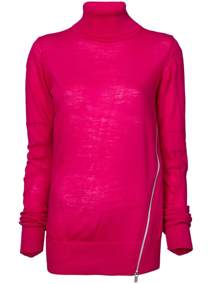 Sacai Roll-neck Sweater - Pink & Purple
