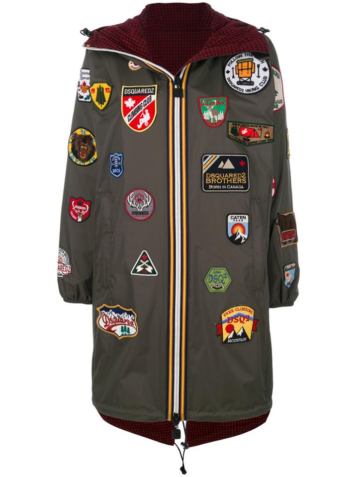 Dsquared2 Dsquared2 X K-way Badge Patch Hooded Coat - Green