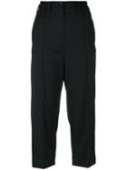 Mm6 Maison Margiela - Cropped Tailored Trousers - Women - Polyester/spandex/elastane/virgin Wool - 44, Black, Polyester/spandex/elastane/virgin Wool