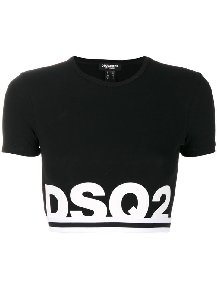 Dsquared2 Cropped Logo T-shirt - Black