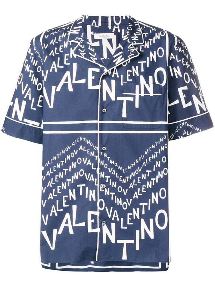 Valentino Logo Printed Shirt - Blue