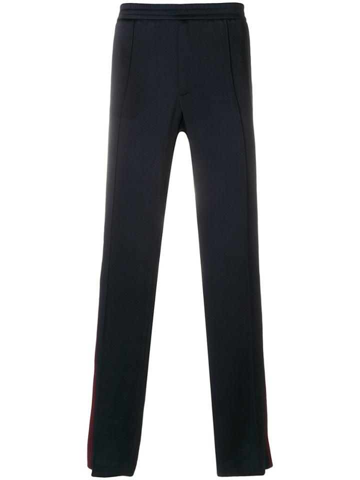 Valentino Stripe Detail Straight Trousers - Blue