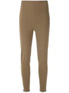 Gloria Coelho High Waisted Skinny Trousers - Brown
