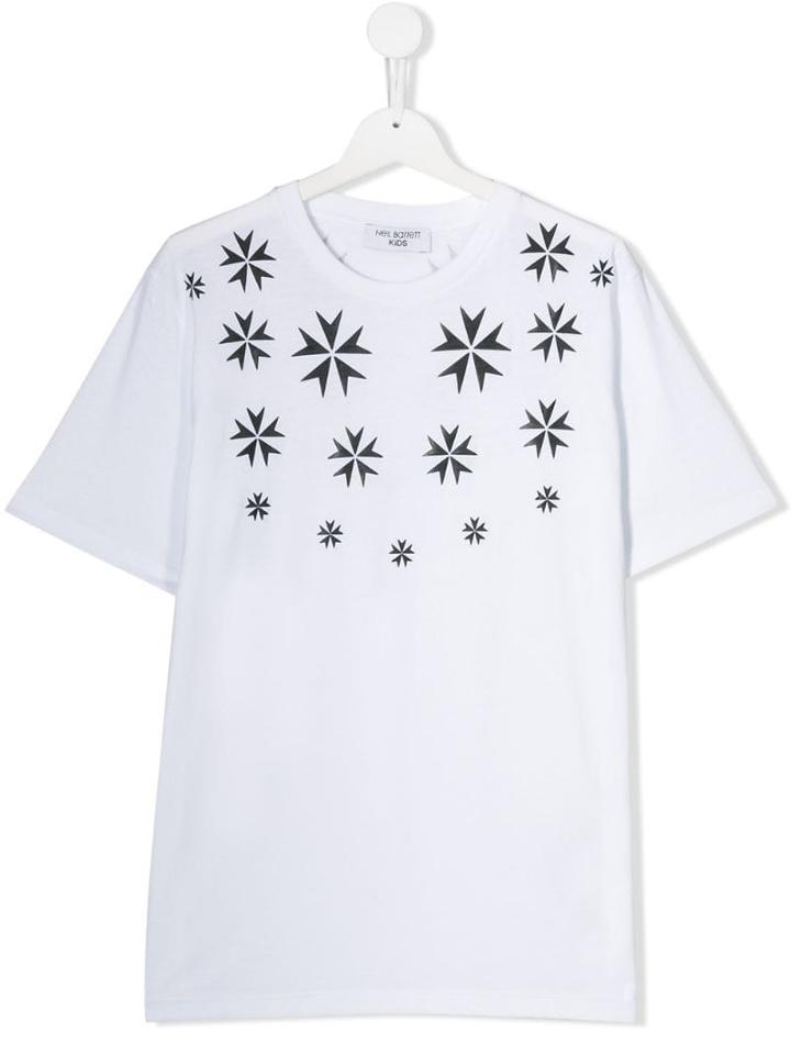 Neil Barrett Kids Snowflake Print T-shirt - White
