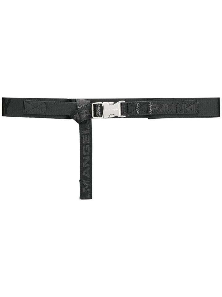 Palm Angels Skinny Logo Belt - Black
