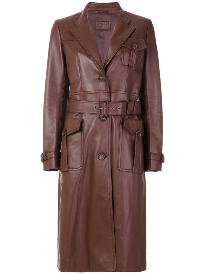 Prada Fitted Tailored Biker Coat - Pink & Purple