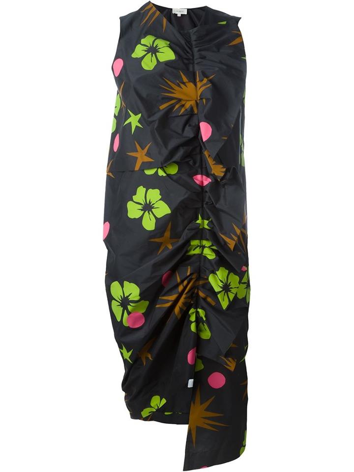Isa Arfen Tropical Print Dress, Women's, Size: 10, Black, Cotton/silk