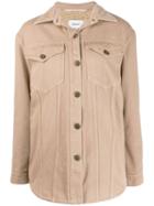 Nanushka Shearling Lined Denim Jacket - Neutrals