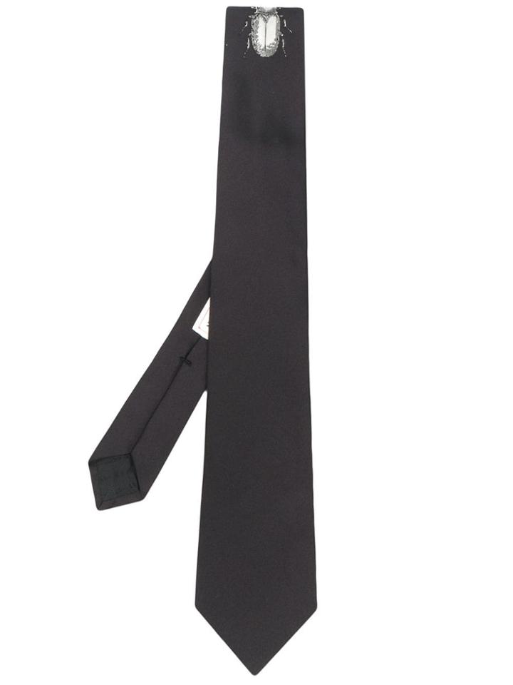 Alexander Mcqueen Contrasting Beetle Motif Tie - Black