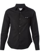 Comme Des Garçons Play Embroidered Heart Shirt, Women's, Size: Small, Black, Cotton