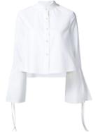Derek Lam Bell Sleeves Banded Collar Shirt
