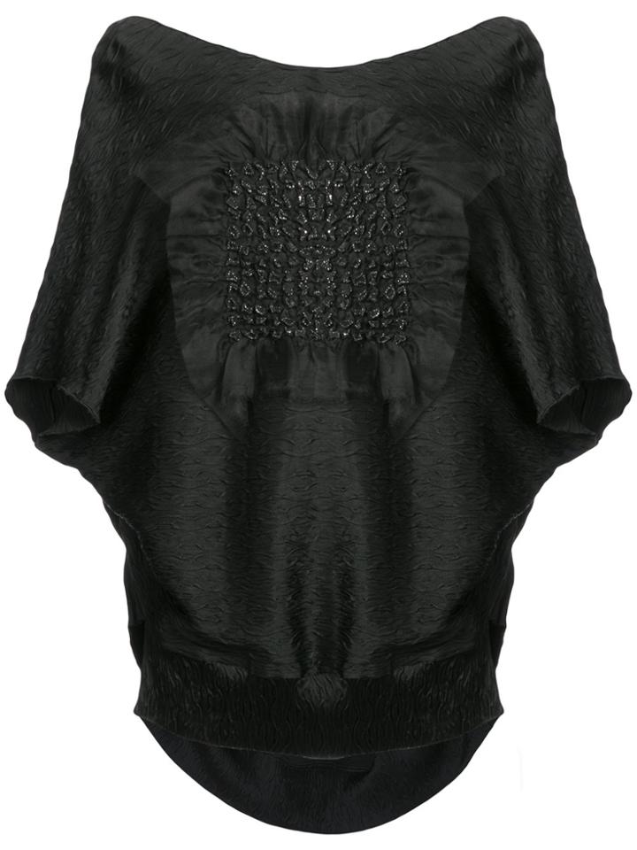Maticevski Embellished Crinkle Blouse - Black