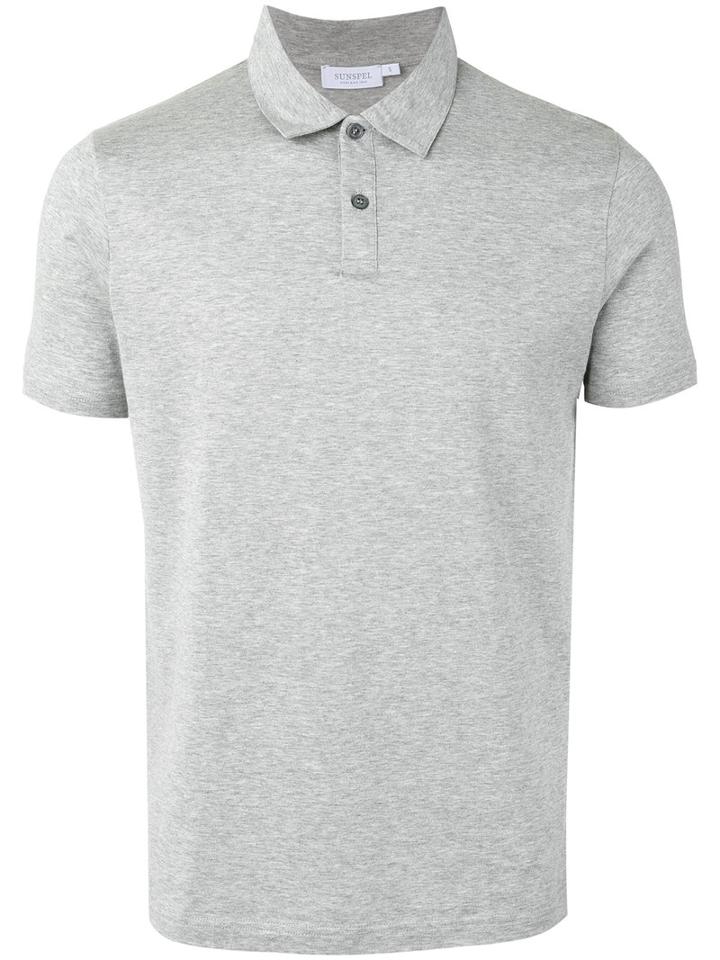 Sunspel Short Sleeve Polo Shirt, Men's, Size: Xl, Grey, Cotton