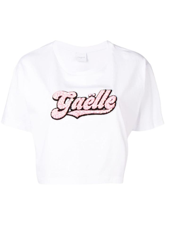 Gaelle Bonheur Logo Print Short-sleeve Top - White