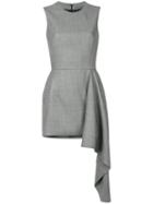 Alexander Mcqueen - Asymmetric Mini Dress - Women - Silk/wool - 38, Grey, Silk/wool