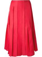 Max Tan Gabardine Full Skirt - Red