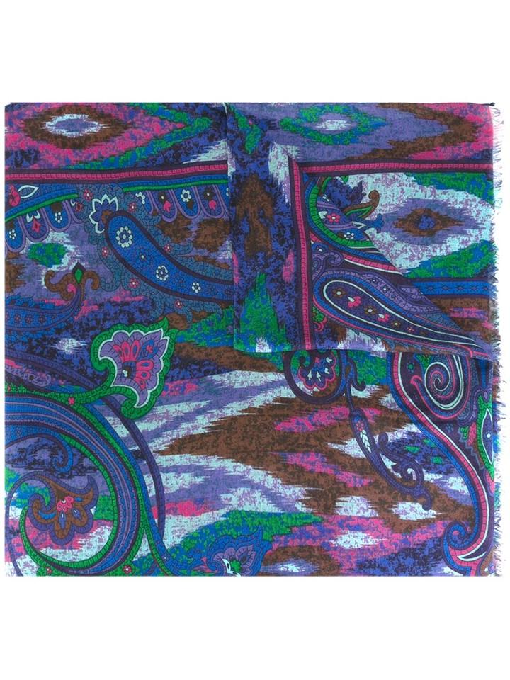 Etro Floral Print Scarf, Adult Unisex, Cashmere/modal