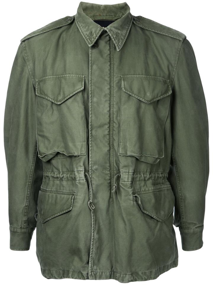 Icons Star Print Military Jacket - Green