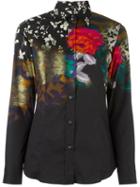 Etro Floral Print Shirt, Women's, Size: 46, Black, Cotton/spandex/elastane