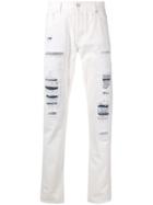 Alexander Mcqueen Distressed Skinny Jeans - White