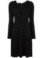 Antonio Berardi V-neck Embellished Dress, Women's, Size: 46, Black, Spandex/elastane/rayon