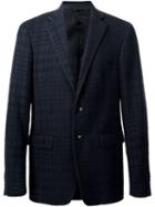 Etro Checked Casual Blazer, Men's, Size: 50, Blue, Silk/cotton/viscose/wool