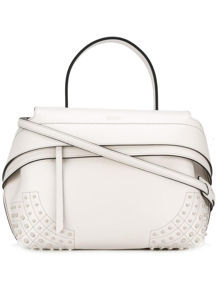 Tod's Detachable Strap Tote, Women's, Nude/neutrals, Calf Leather