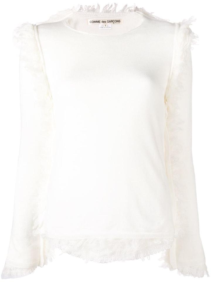 Comme Des Garçons Textured Trim Sweater - White